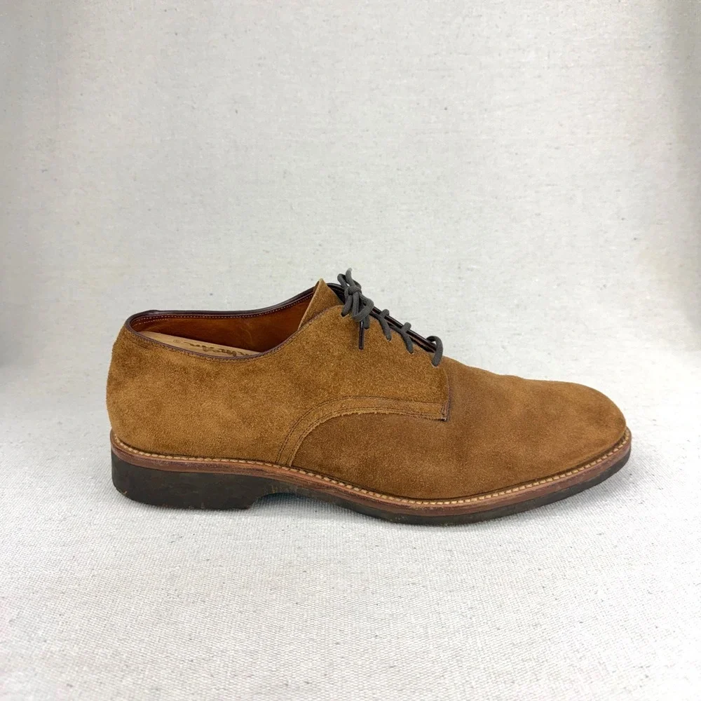 Saks Fifth Avenue Mens Brown Suede Derby Shoes Lace Up Oxfords 9 C/A 45851